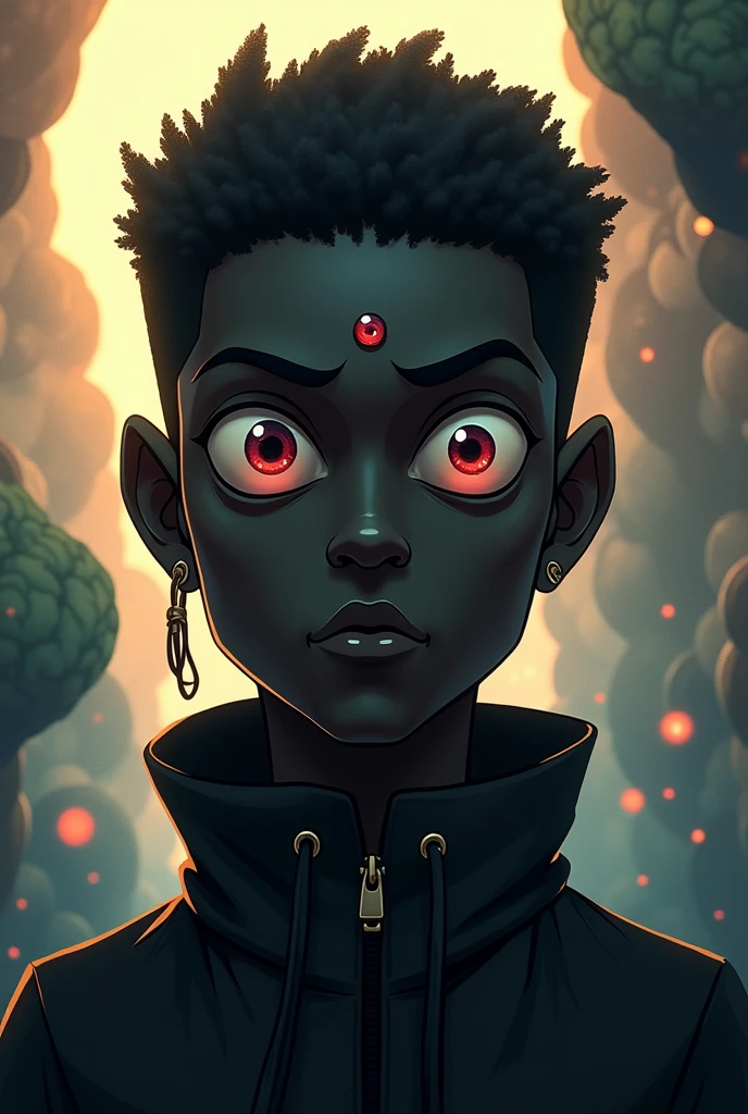 Animation of a three-eyed black man