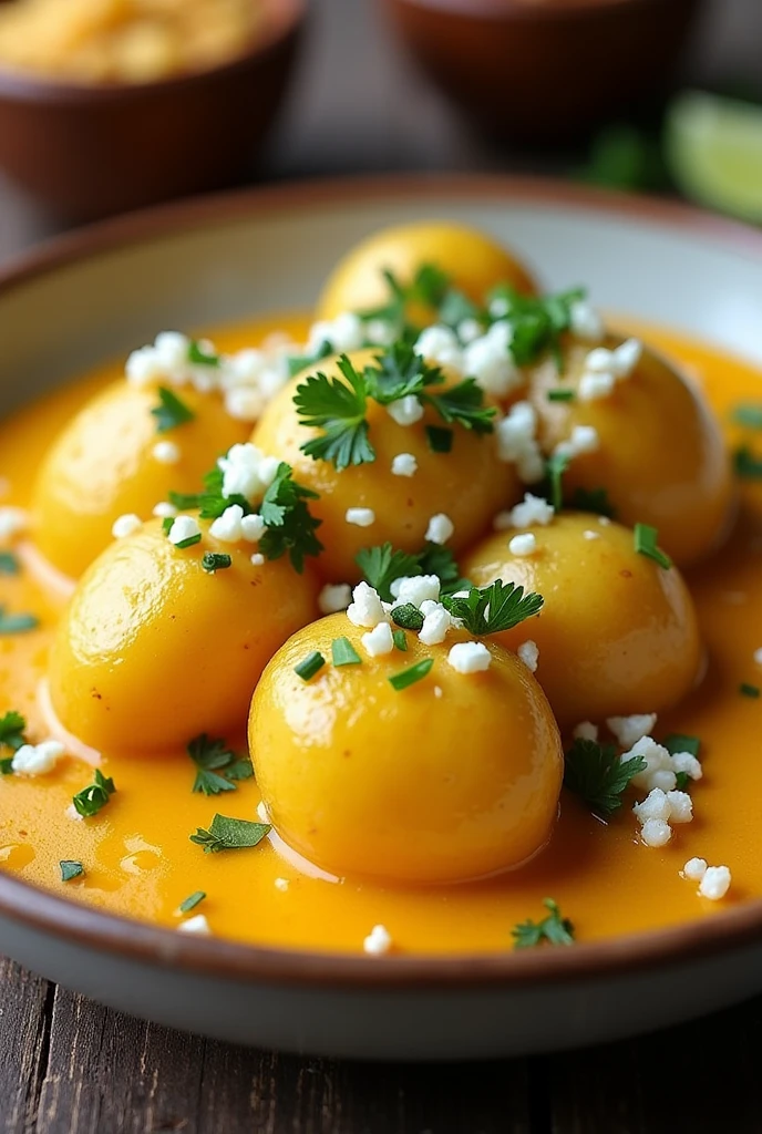 Plate of potatoes in Huancaína style