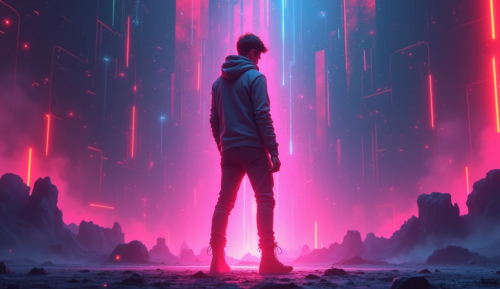 eletronic music,neon energy, illustration