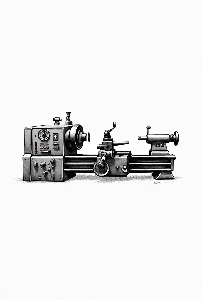 Drawing of the logo of my company Tornearia Moura 2005 with lathe
