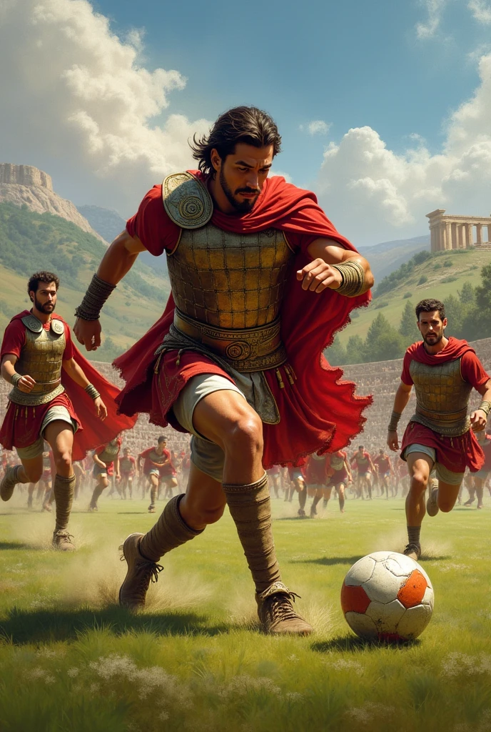 Alexander the Great playing soccer