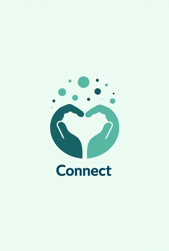 clearing! Let&#39;s redesign the logo "connect" without the green, keeping the focus on conveying support and connection.

### Logo Description "connect" (no green)

1. **Main symbol**:
   - **forma**: The logo can also feature two stylized hands meeting each other., forming a heart or a circle, symbolizing support and connection.
   - **elements**: Inside the circle formed by the hands, we can include icons related to communication, like speech bubbles or small interconnected circles, representing the idea of exchange of support.

2. **fountain**:
   - The name "connect" can be written in a friendly and modern font, with rounded letters. To keep the cozy feeling, we can use a more intense shade of blue or a royal blue.

3. **colors**:
   - **Azul clearing**: To convey calm and confidence.
   - **royal blue**: for the name "connect", creating a contrast that highlights the brand.
   - This palette of blues maintains the idea of tranquility and security., essential for a project that aims to help people.

4. **fund**:
   - A white or pastel-colored background is still a good choice to highlight the logo elements., keeping it light and accessible.

### Justification for Creation - **Consistency in Message**: The choice of blue as the only main color reinforces the idea of trust and emotional support., fundamental to the purpose of the project.

- **Simplicity and Clarity**: The design of the hands forming a heart is still powerful and easily recognizable., conveying a clear message of unity.

- **Focus on Communication**: The inclusion of communication-related icons within the circle highlights the social aspect of the brand, reinforcing the idea that people can connect and help each other.

- **Attractive and memorable**: The combination of different shades of blue creates an attractive visual identity that can resonate with audiences looking for support.

If you need further adjustments or want to explore other logo ideas, I'm here to help!
