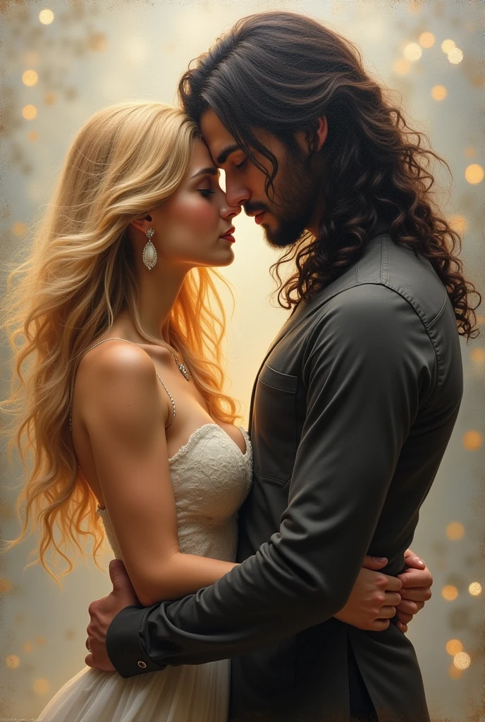couple oil blonde and black hair