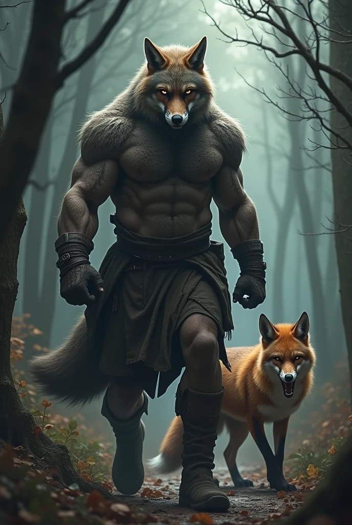 Un homme qui aime trop les loups et il se déguisé en loup carrément sauf qu'un renard l'agresse mais le gars gagne