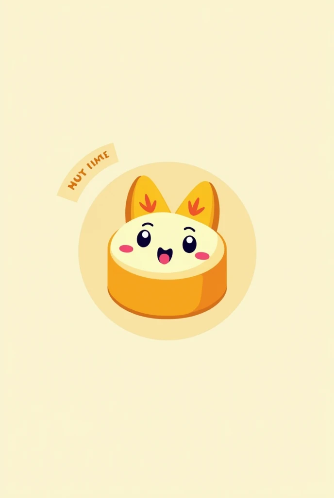 Cheese cake icon, minimalist, cartoon face, indonesian element, with text "cheese and Co, 2D