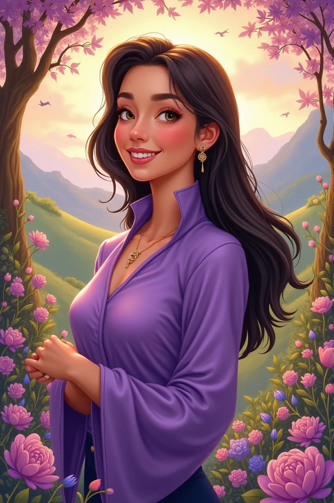 Disney style drawing ia, with purple blouse Adventist Women's Ministry