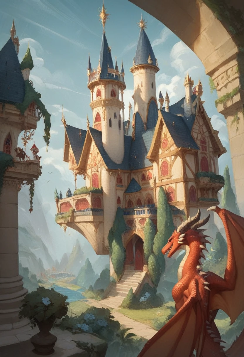 A large dragon with many spikes and sparkling scales all over its body flew up to the highest tower of the castle.. Soon, Behind the Walls, noise was heard from the flapping of its huge wings and gusts of heat. "That evil dragon again", - thought the princess and pulled the hem of her dress.. "Only his fucking was no longer there. sucks", - she said gritting her teeth and resolutely went out onto the small balcony of her tower.