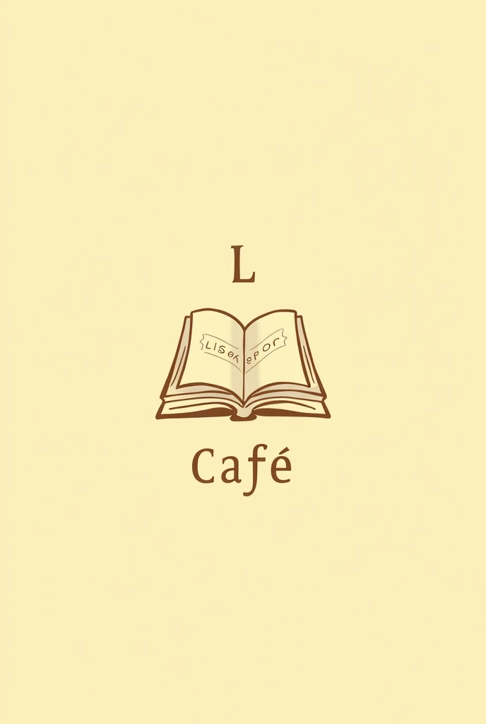 Create a logo image for a bookstore cafe with the name Lispector Café , with light yellow color palette