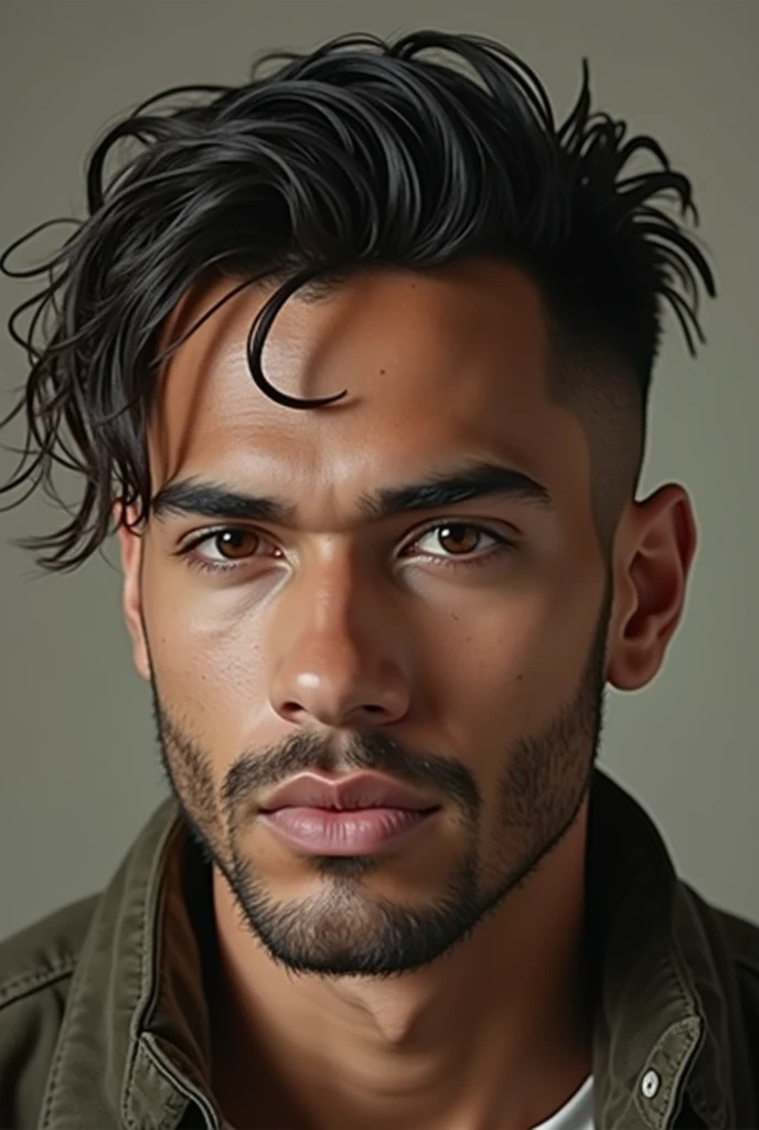 Filipe Ret with an American haircut and a thin mustache being instigated by Jade Picon