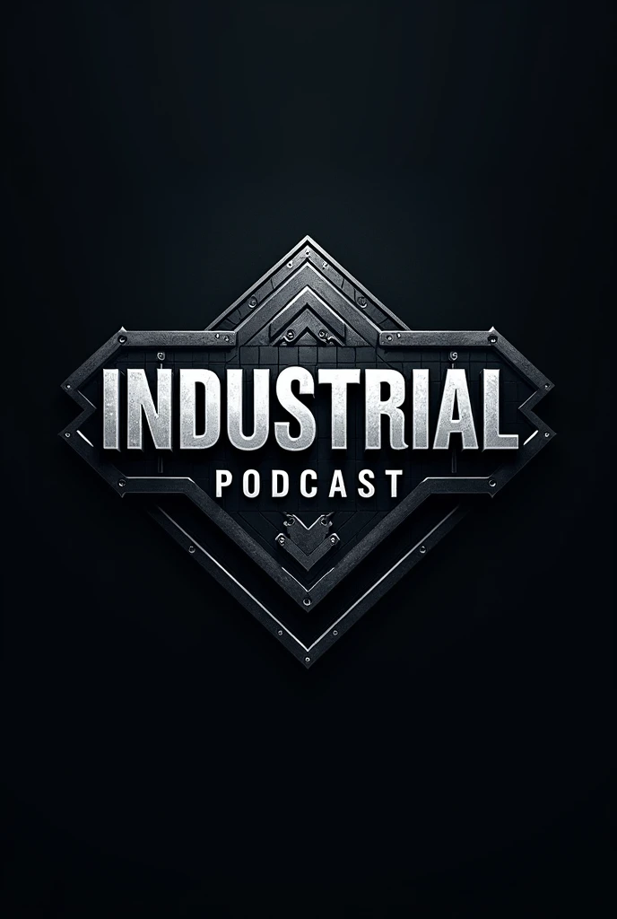 Industrial-inspired podcast logo