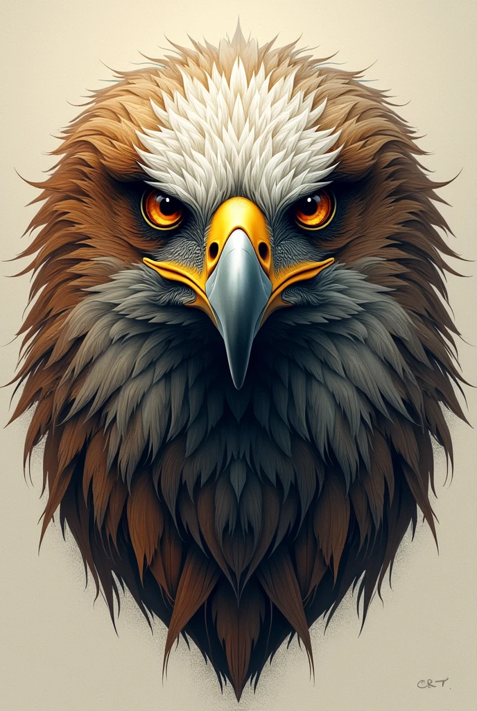 Letter O in. Capital letter made with an eagle's head