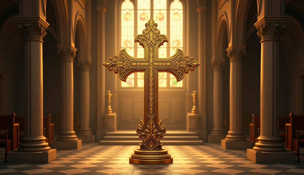 Printable Vector Professional Vector, Accurate shot, 8K resolution, Stunning illustrations,crosses,gold color,church background