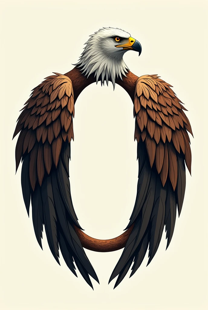 Capital letter O made with an eagle head