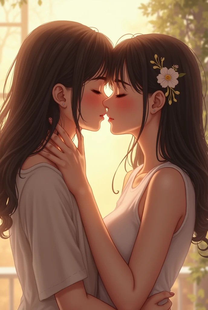 Girls kissing