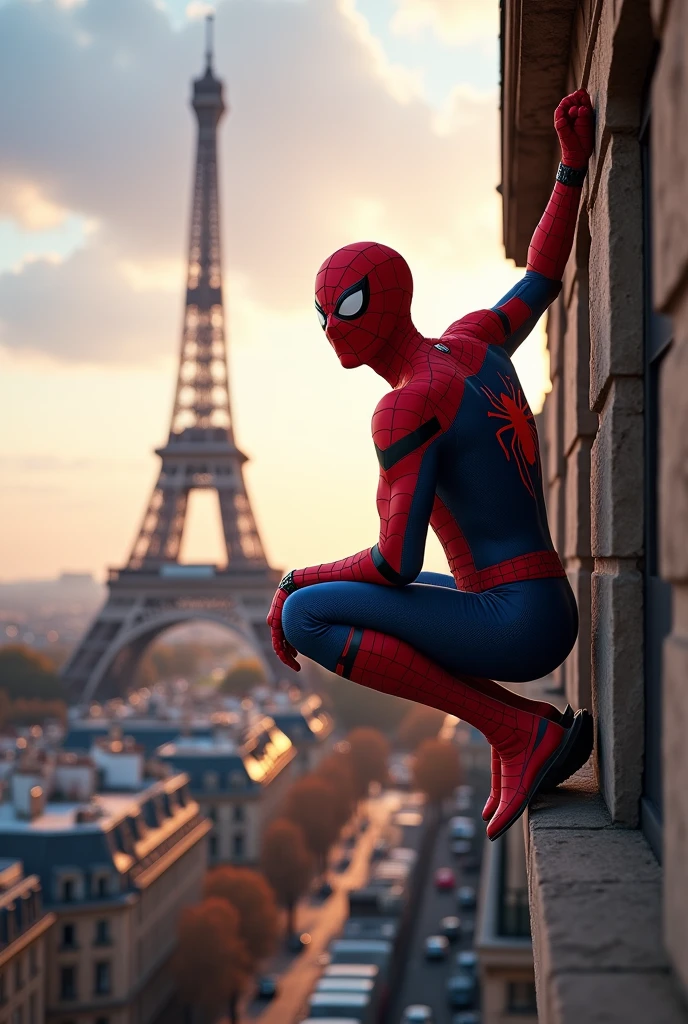 Spiderman at the Eiffel Tower