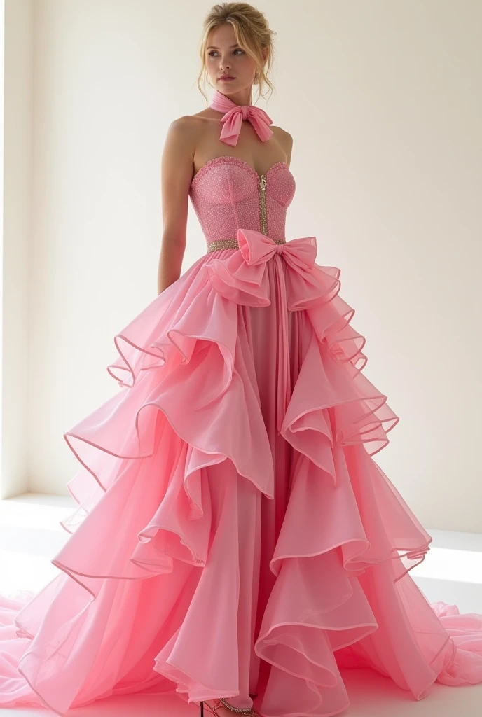 ful dressed, volantes, ties, Pink, offwhite