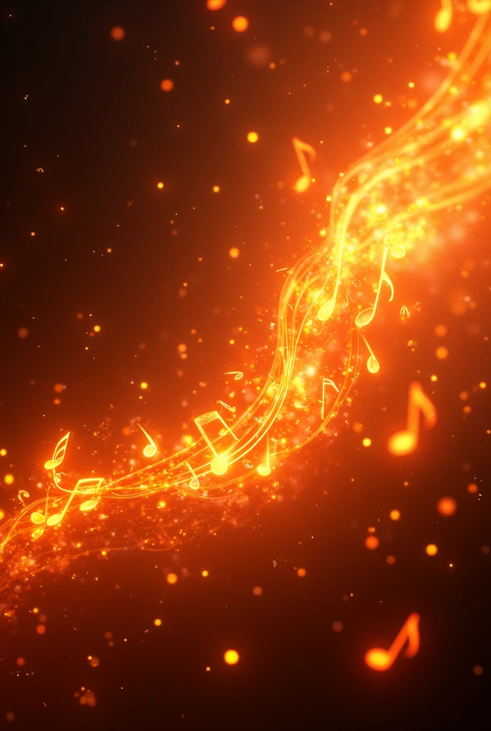 Musical notes fire