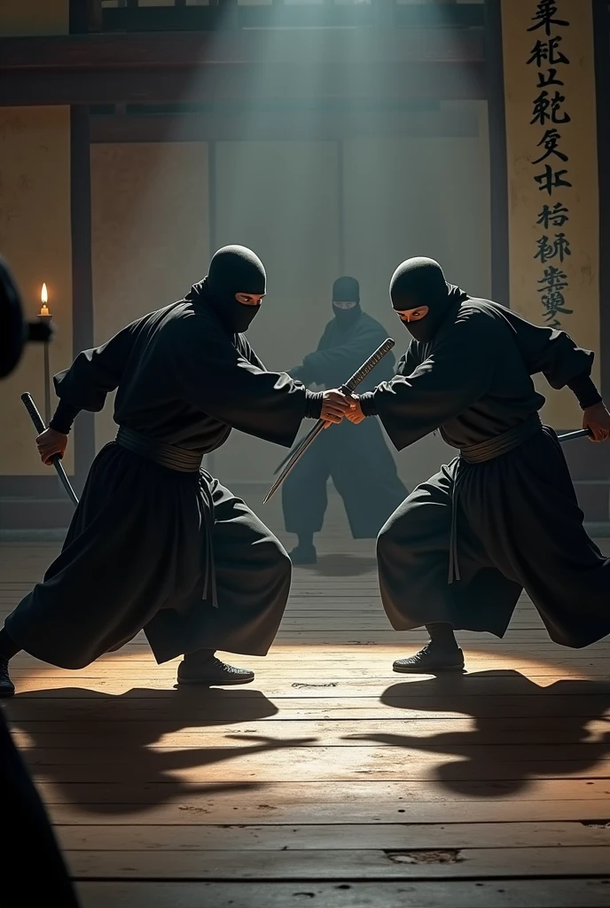 Japanese ninjas training with other ninjas 