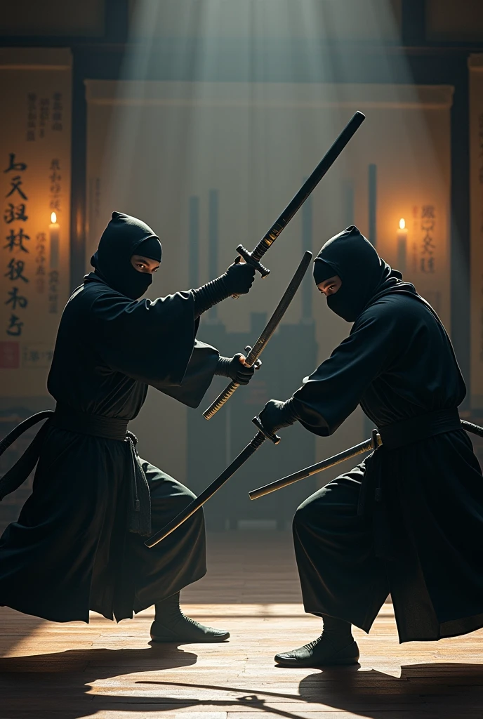 Japanese ninjas training with other ninjas