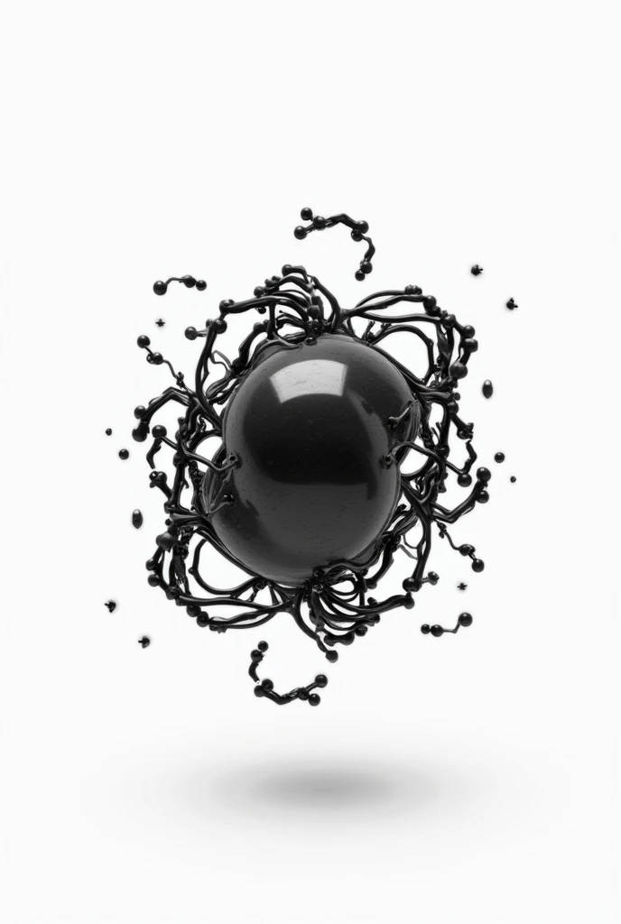 Create a black molecule with no background