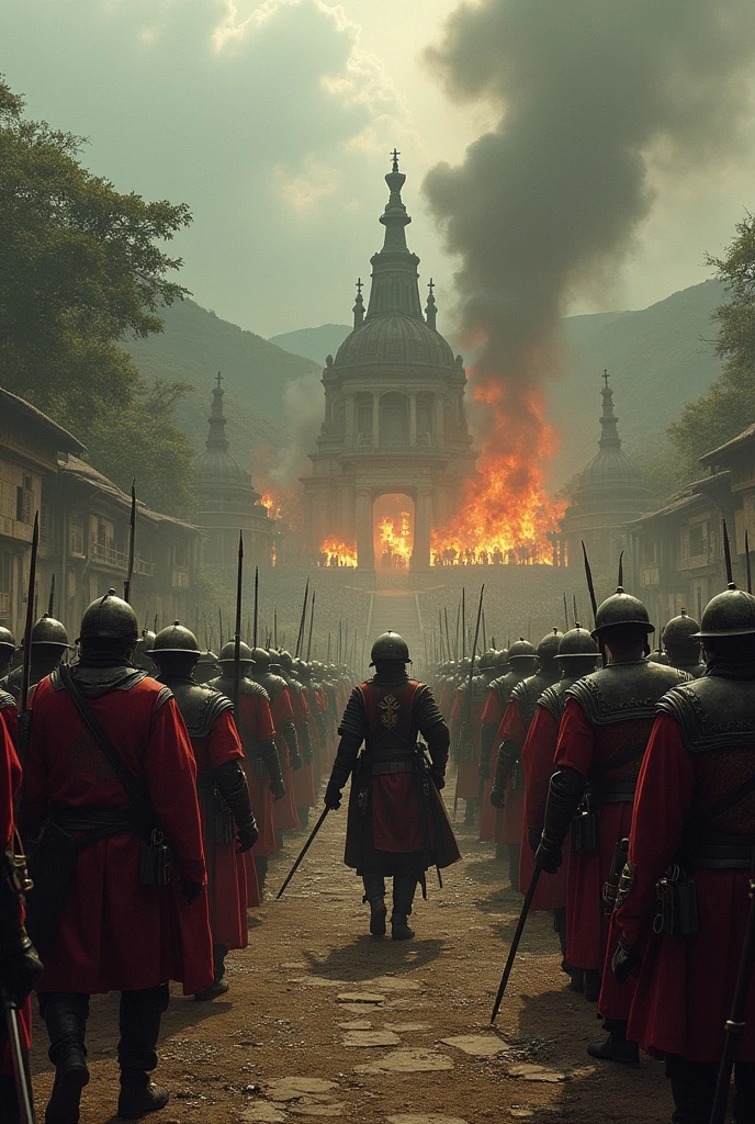 In 1529 a great tyrant arrives (Spanish from the time of colonization) where they go to America where indigenous people and without any fear of God or compassion for the indigenous people, who made great havoc with them, massacres and impieties. Which exceeded all the past ones.