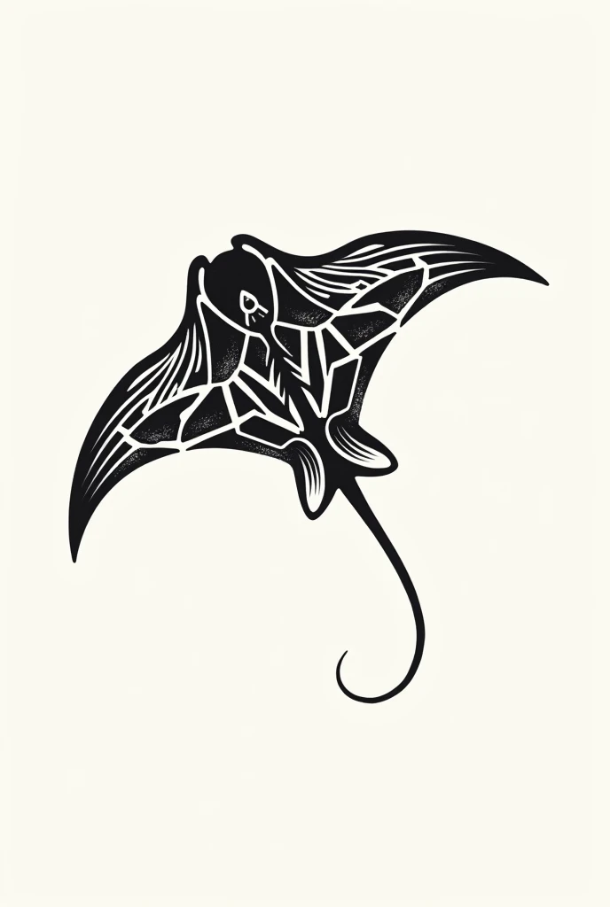 Manta ray tattoo template made from handball symbols