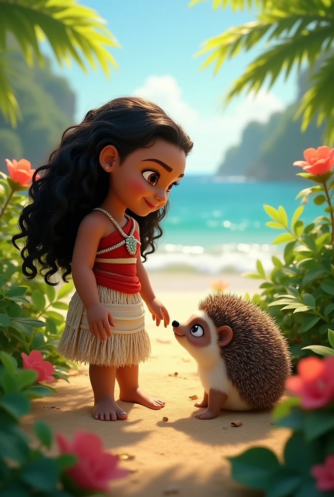 Moana and hedgehog together 