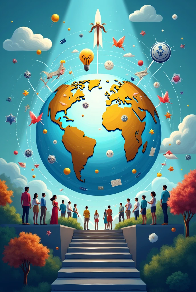 Make an image that represents what this text is talking about: Global coordination and collaboration: SDG 17 seeks to foster cooperation between countries, international organizations, the private sector and civil society to jointly address global challenges. By integrating this objective with the others, Coordination of efforts is facilitated and results are maximized.
Resource mobilization: SDG 17 promotes the mobilization of financial resources, technological and knowledge resources to achieve the SDGs. By integrating it with other objectives, It ensures that resources are allocated to the areas that need them most and that they are used efficiently..