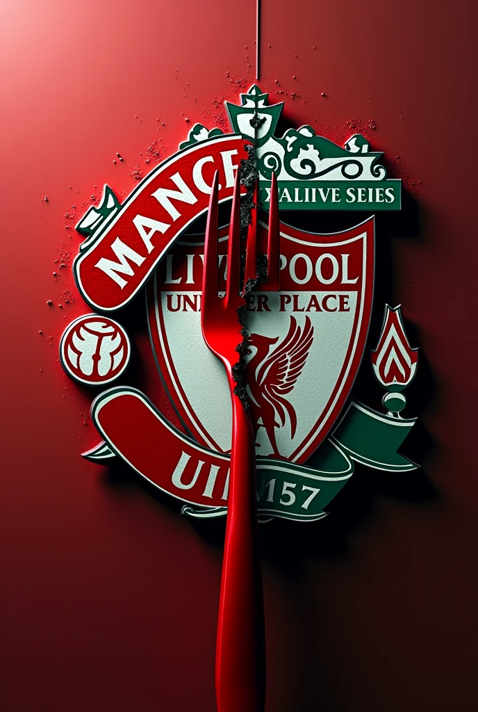 Manchester United's red fork on the Liverpool logo
