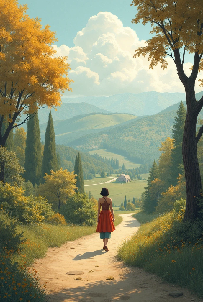 Create a story with drawings about adulthood between 40-6