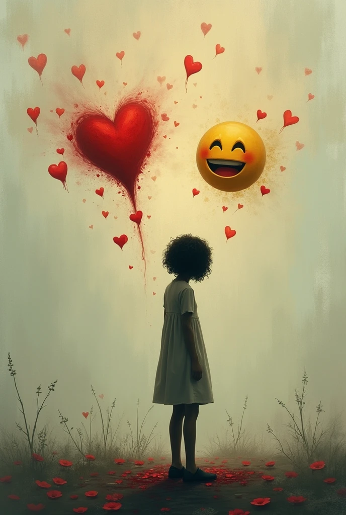 Heartbreak and love emoji