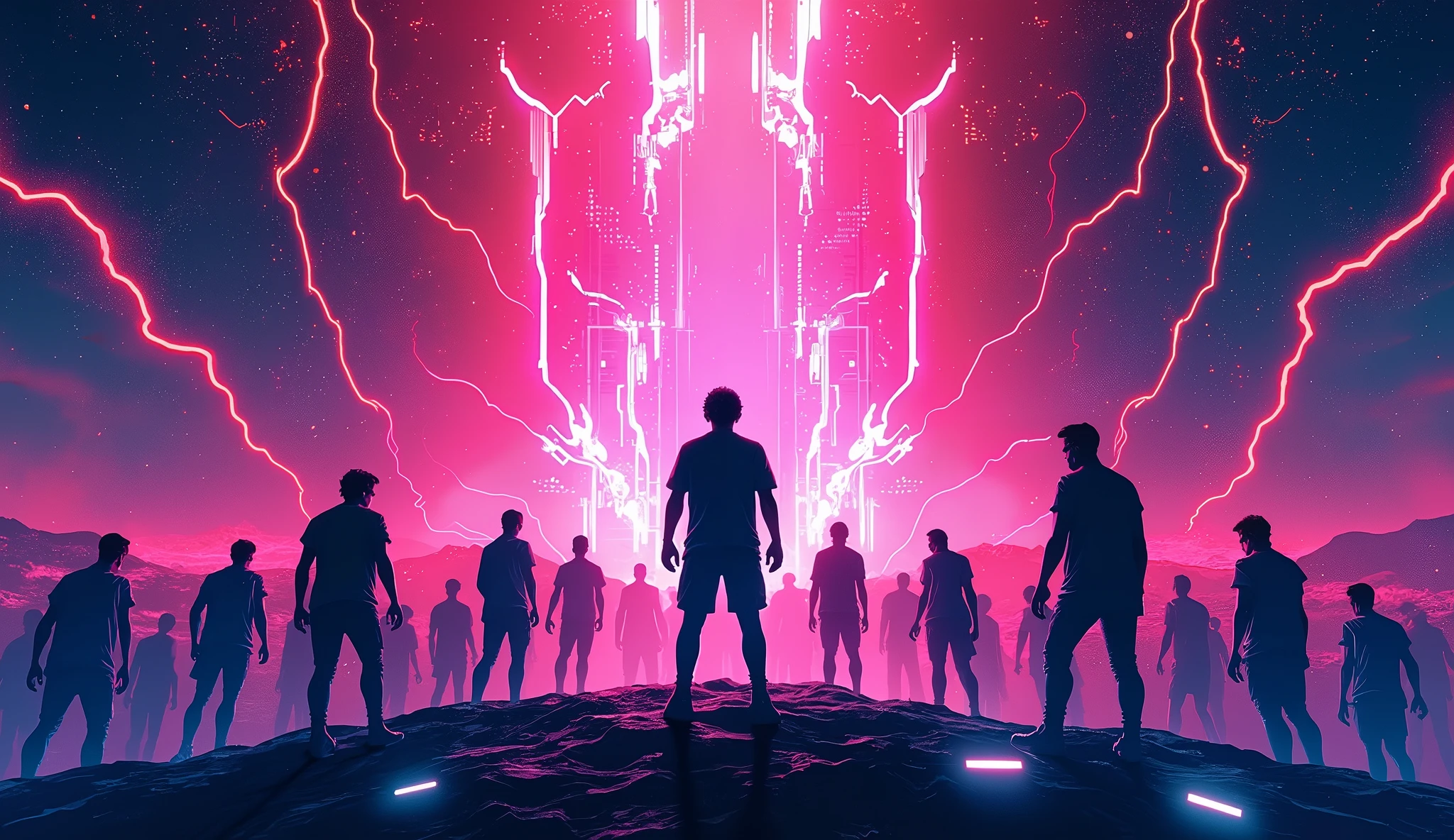 Rise Up,edm, eletronic music,neon energy, illustration