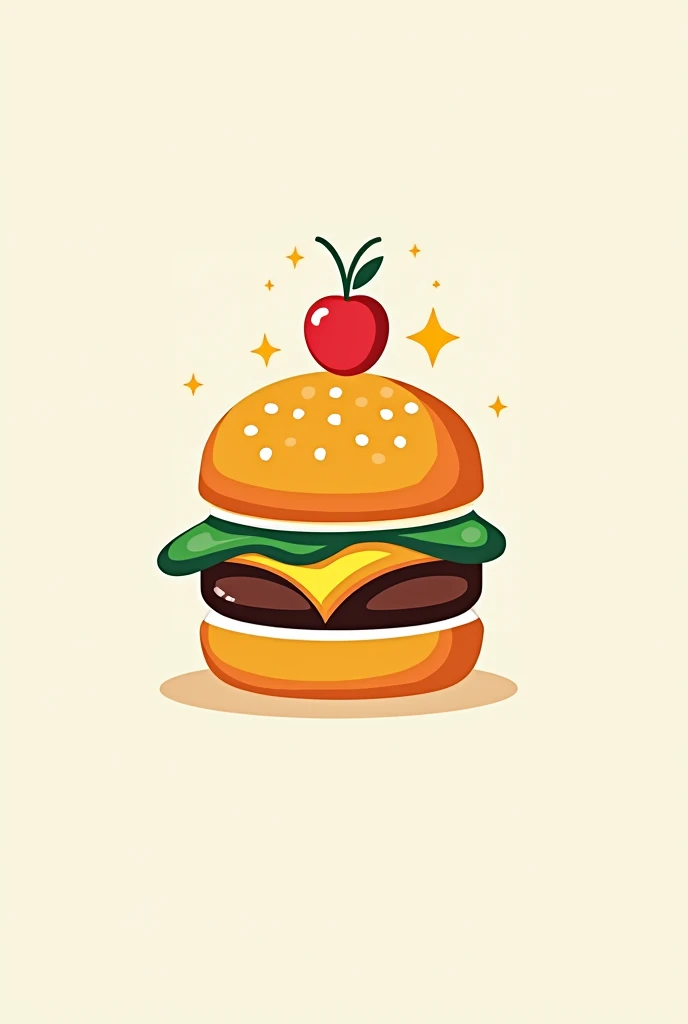 Create a logo for a burger drink using a triad that is easy to draw and digitize in editing programs