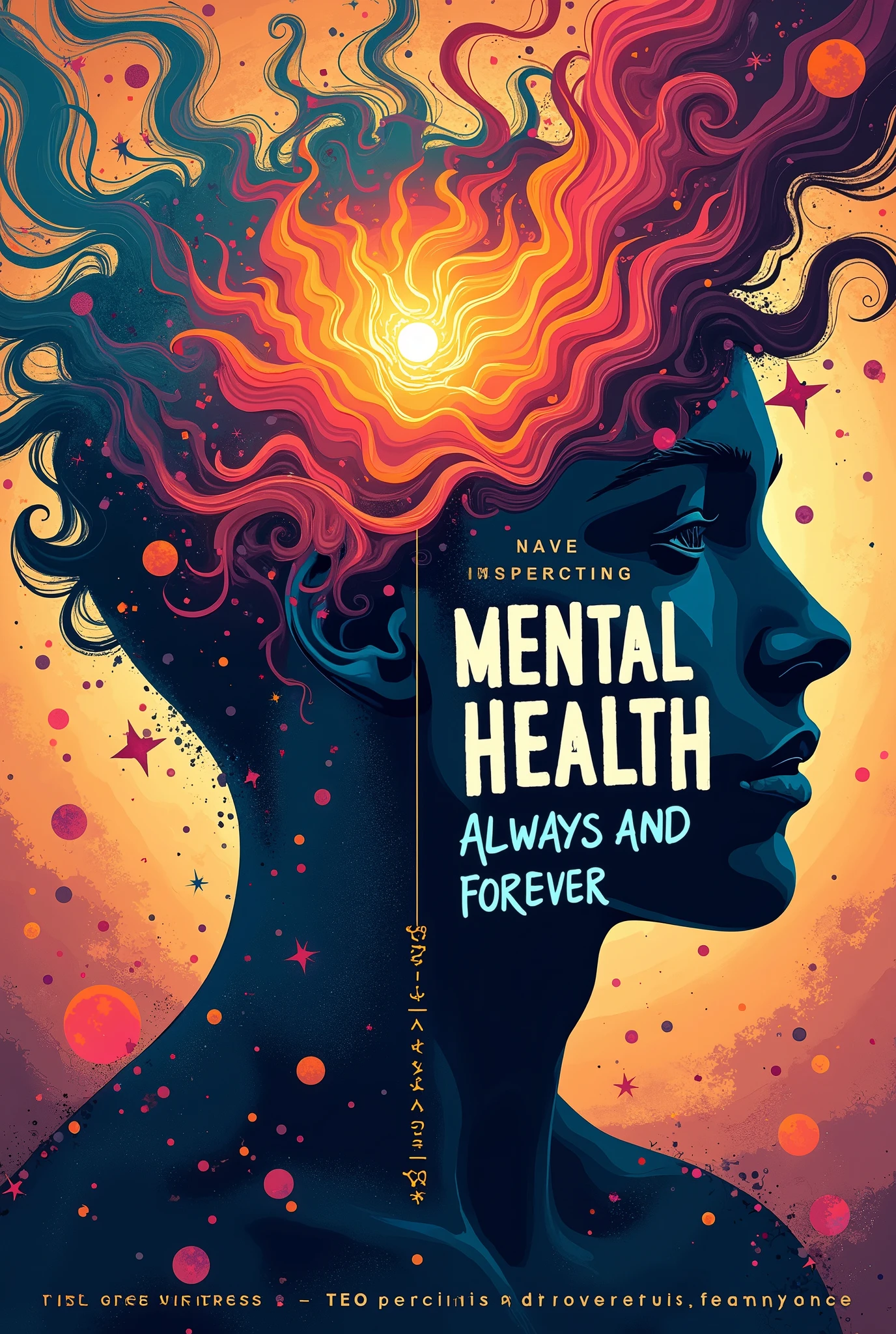 generate a fyer with the phrase "Mental health Always and forever"