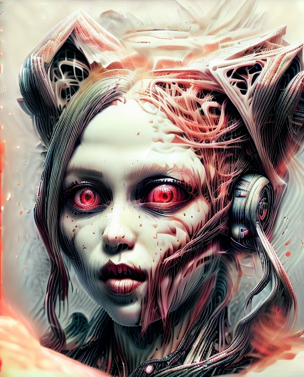 1mechanical rat,((ultra realistic details)), portrait, global illumination, shadows, octane render, 8k, ultra sharp,metal,intricate, ornaments detailed, cold colors, egypician detail, highly intricate details, realistic light, trending on cgsociety, glowing eyes, facing camera, neon details, machanical limbs,blood vessels connected to tubes,mechanical vertebra attaching to back,mechanical cervial attaching to neck,sitting,wires and cables connecting to head