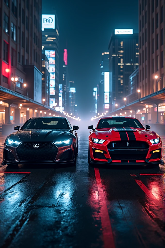 Un lexus is300 con un Shelby gt500