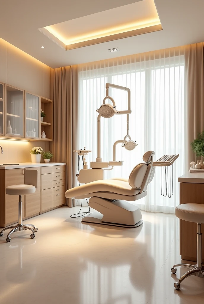 Dental office surgery area with colors that generate peace and comfort, that it looks super luxurious and clean with surgical things