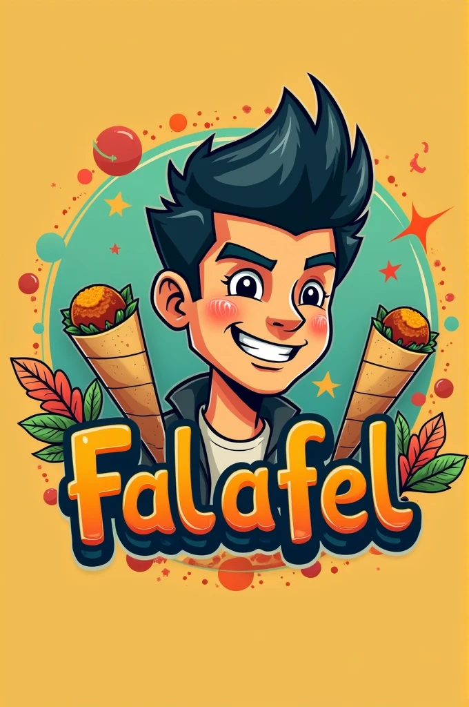 Create “Falafel bro” as a logo. The “o” of bro is supposed to be a falafel.
Everything dizent and a falafel roll as a picture
