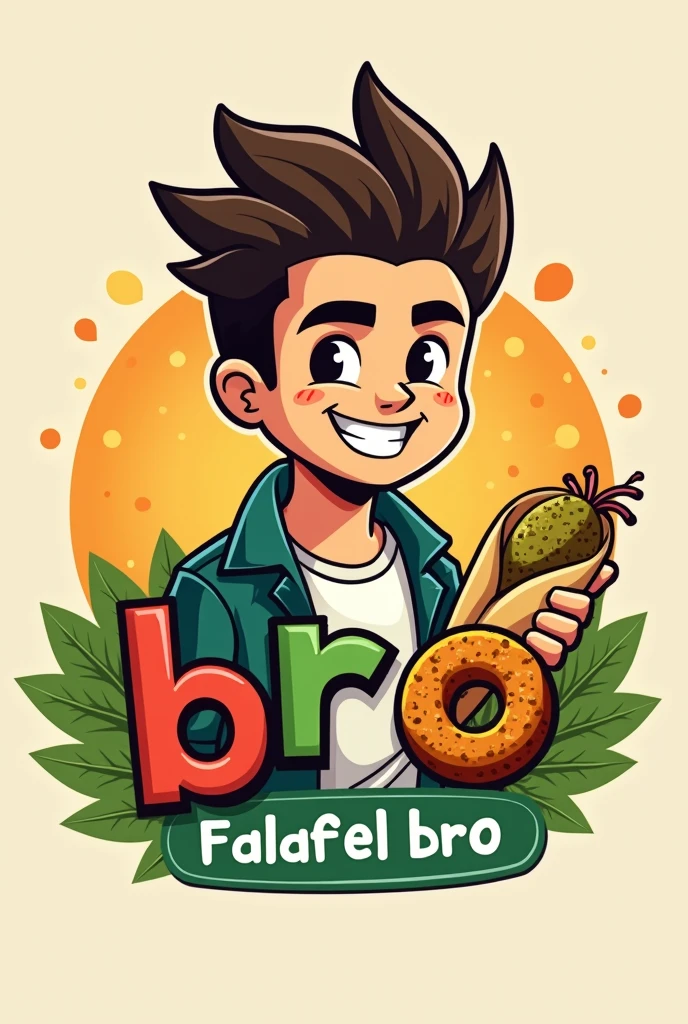 Create “Falafel bro” as a logo. The “o” of bro is supposed to be a falafel.
Everything dizent and a falafel roll as a picture