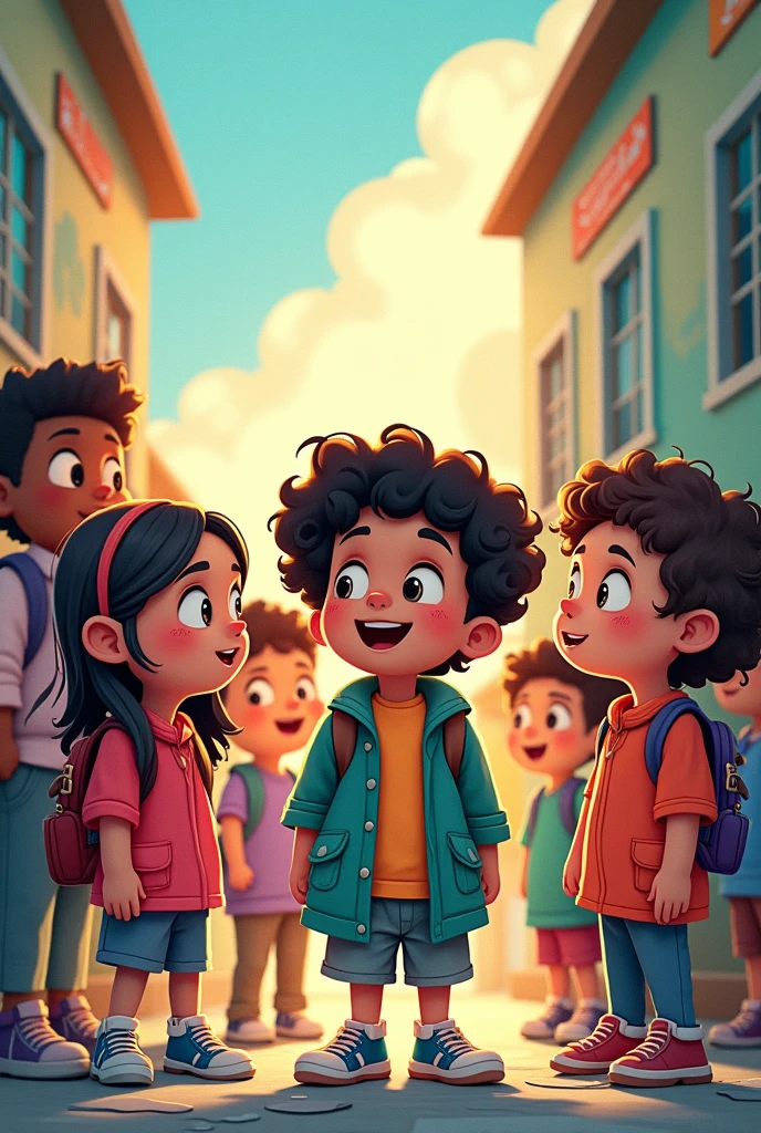 Make a cartoon image about the right to freedom of expression for children