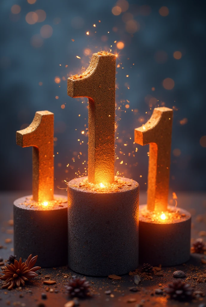 Create an image where the first one appears, Second, third, fourth and fifth place in a competition