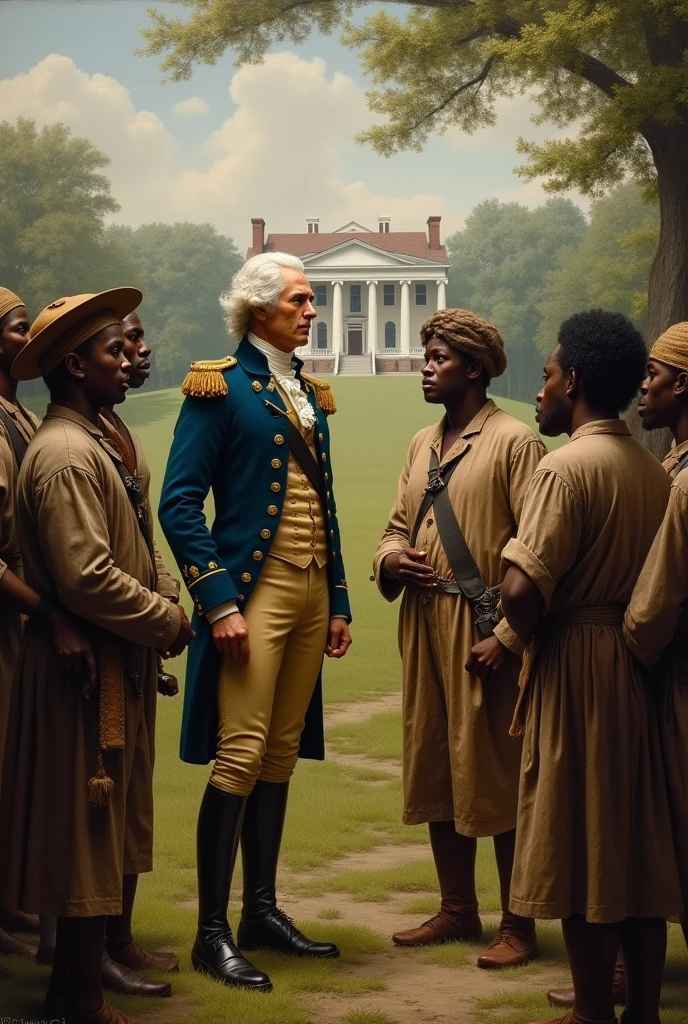 George Washington negotiating with slaves