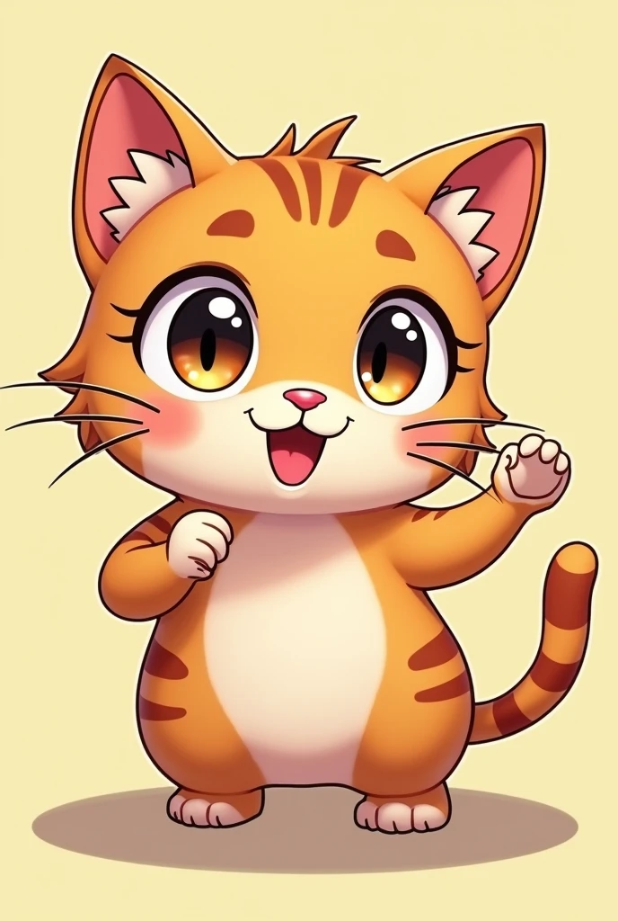 Cat mascot,Anime Style,character,Simple Background, Impressive,Features