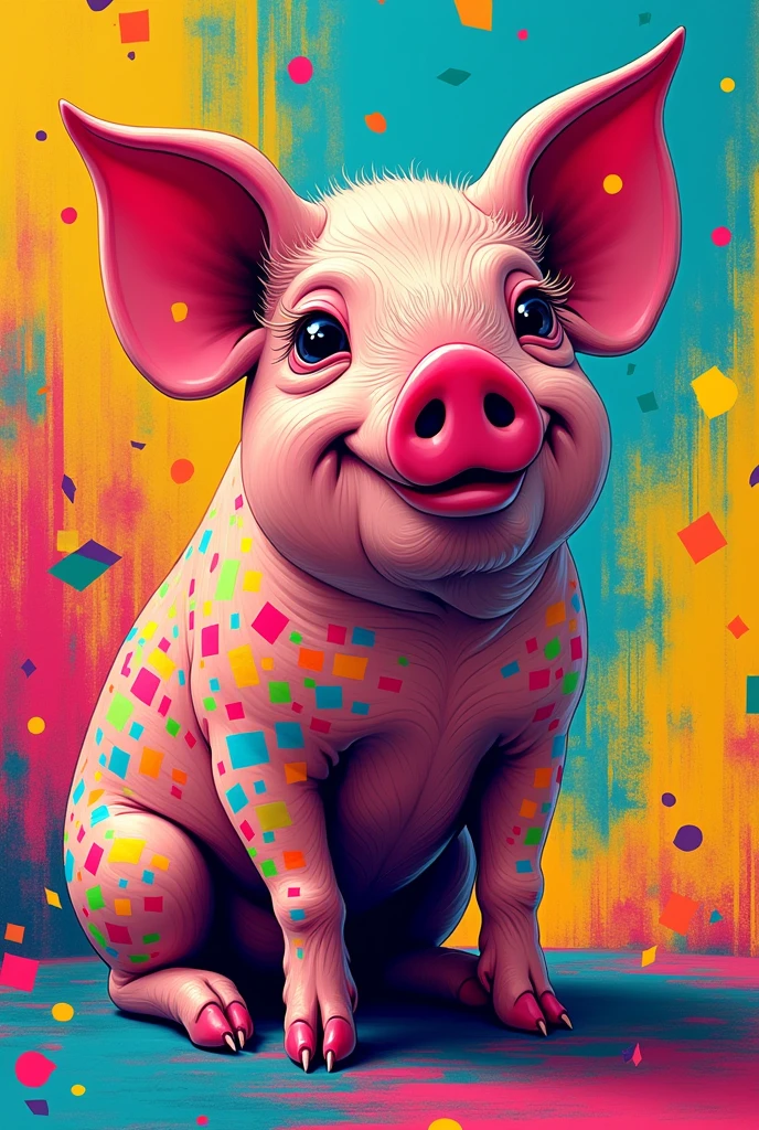 Pop art pig