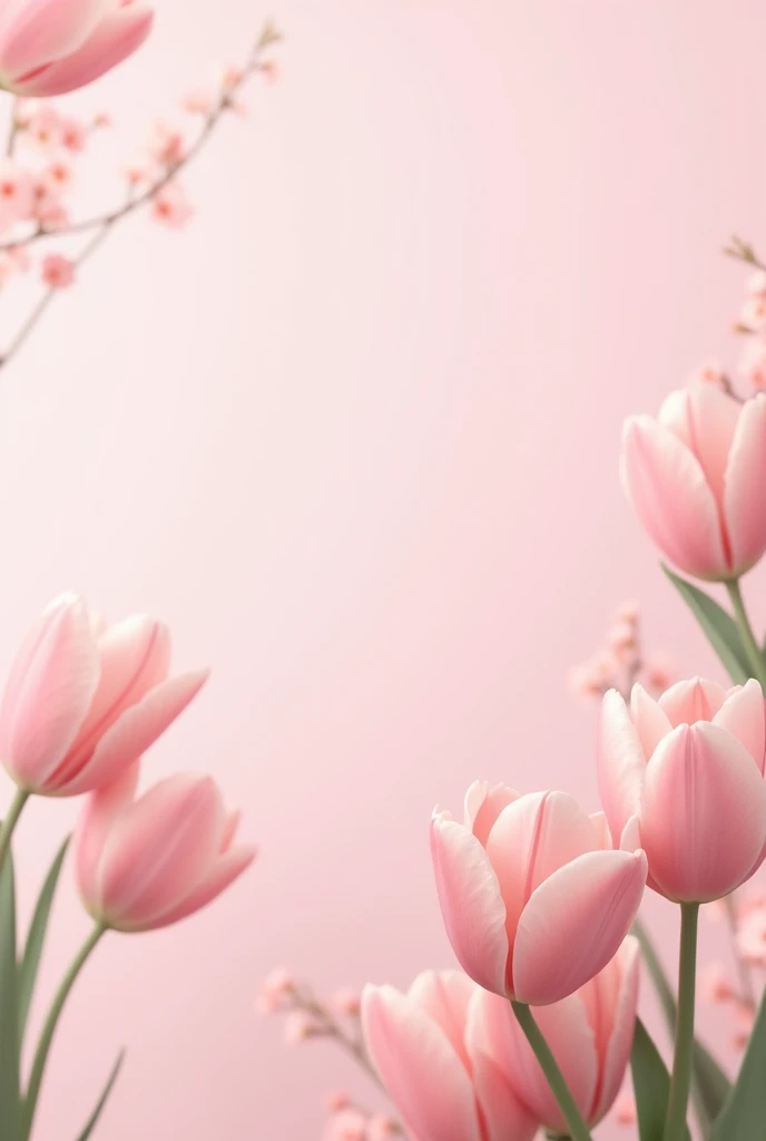 Create a good quality image for your Gmail background, it must be a pastel pink pain background, with pink tulips,