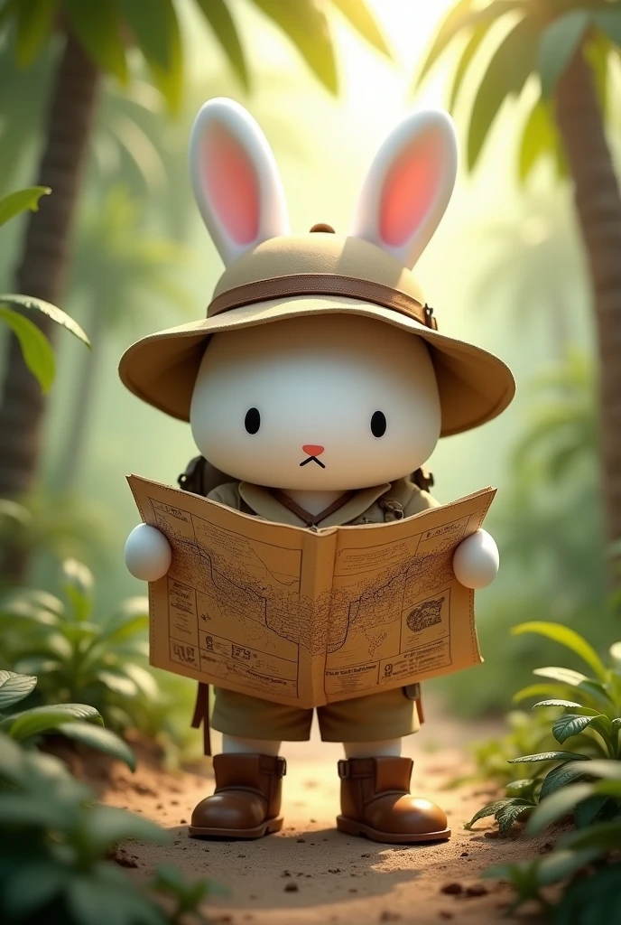 Make the Miffy doll as an explorer and with a map in hand