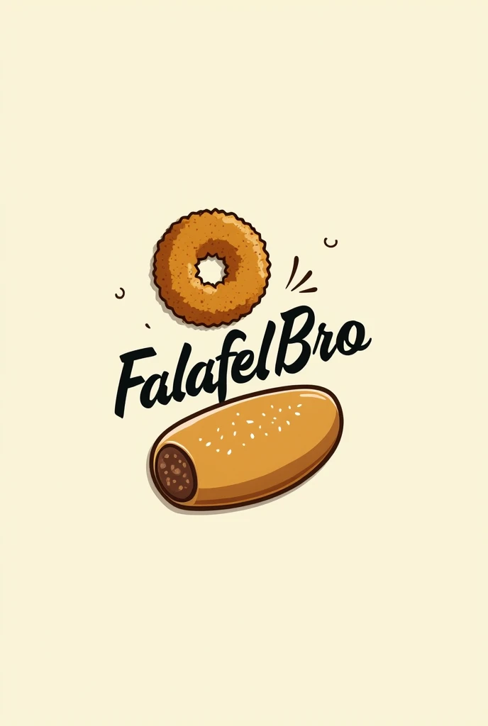Create “Falafel bro” as a logo. The “o” of bro is supposed to be a falafel.
Everything dizent and a falafel roll as a picture Without people on the logo.
Just like that, just add a falafel roll under the bro