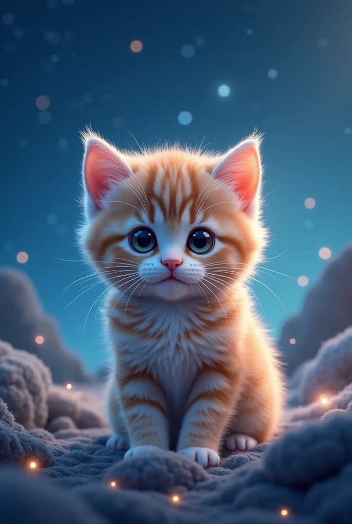 kitten cute male female cute服 Night sky background Real