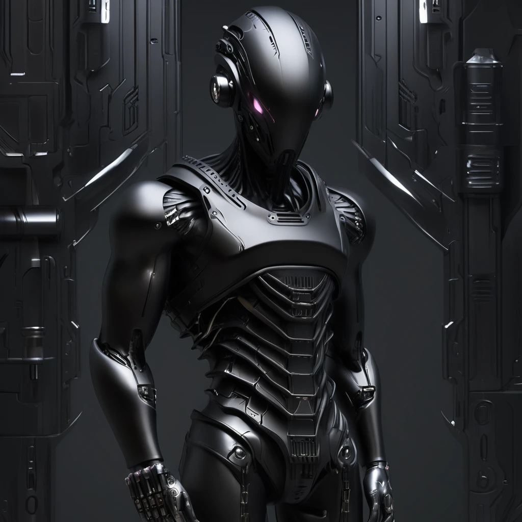 Black matte metal, cybernetic tank, The tank's hull has an elegant appearance, tank tracks are bumpy, The tank's turret is elongated with various sensors, plasma gun sticking out of turret, The turbines glow neon from the back of the body, there are destroyed buildings and smoke all around, as realistic as possible, high quality