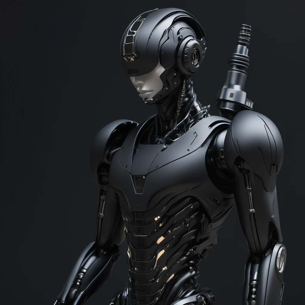 Black matte metal, cybernetic tank, The tank's hull has an elegant appearance, tank tracks are bumpy, The tank's turret is elongated with various sensors, plasma gun sticking out of turret, The turbines glow neon from the back of the body, there are destroyed buildings and smoke all around, as realistic as possible, high quality